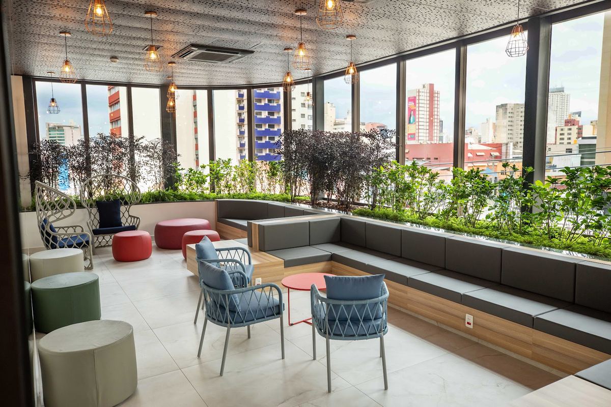 Área de convivência do Vera Cruz Hospital em Campinas